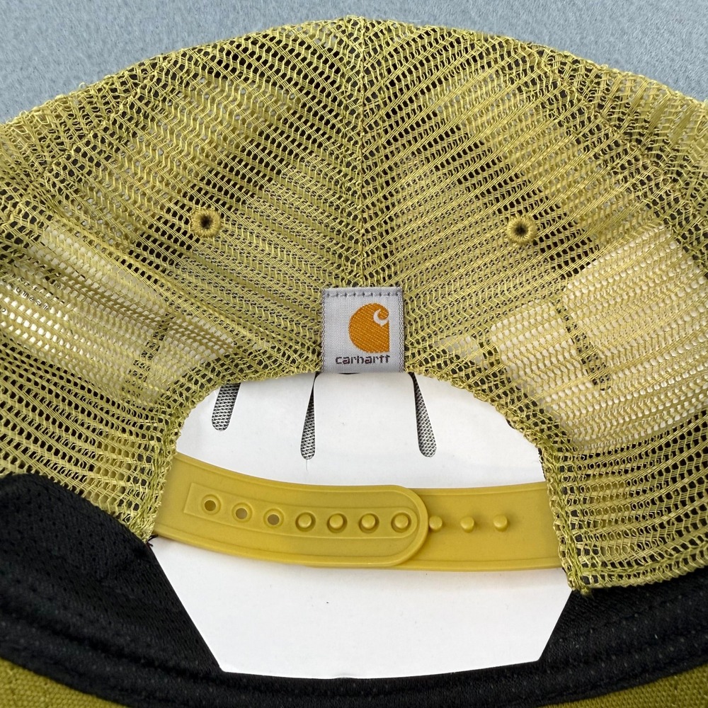 Carhartt Trucker Hat Force Flex Mens Olive Green Canvas Mesh Back Logo AH1195-M - Picture 4 of 6